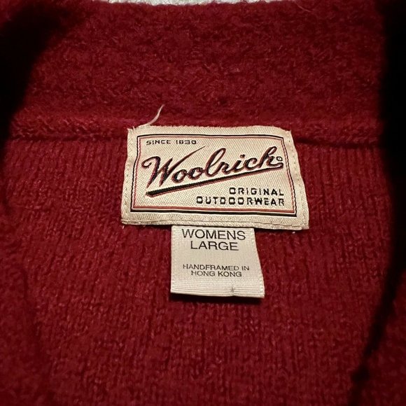 Woolrich 100% Wool Cherry Red Collared Button-Up Blazer Jacket - Womens sz L - Picture 3 of 4